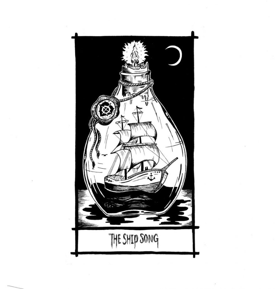 ship in a bottle illustration of the song Ship Song by nick cave